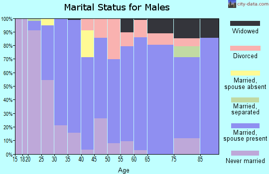 Zip code 38544 marital status for males