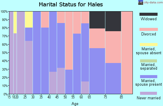 Zip code 38553 marital status for males