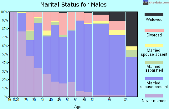 Zip code 38555 marital status for males