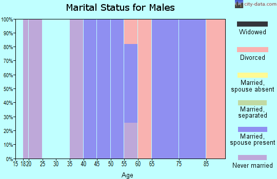 Zip code 38564 marital status for males