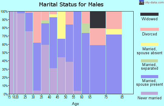 Zip code 38601 marital status for males