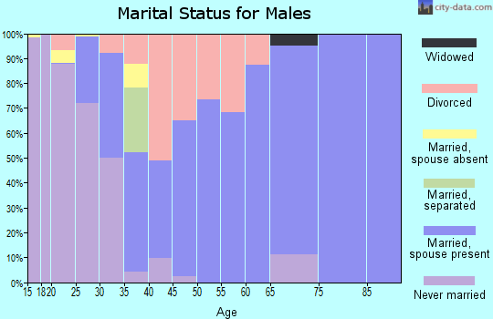 Zip code 38610 marital status for males