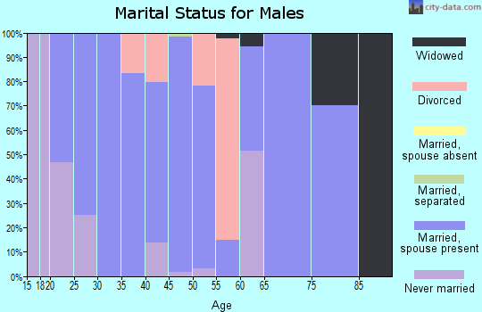 Zip code 38625 marital status for males