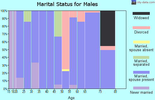 Zip code 38629 marital status for males