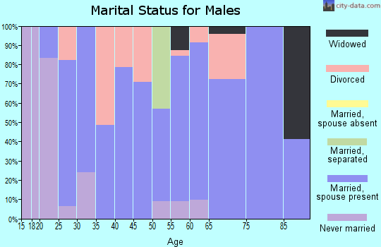 Zip code 38633 marital status for males