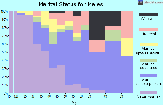 Zip code 38635 marital status for males