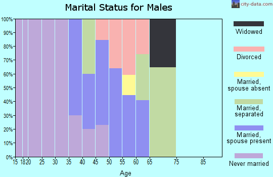 Zip code 38639 marital status for males