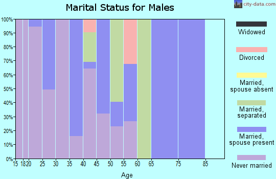 Zip code 38645 marital status for males
