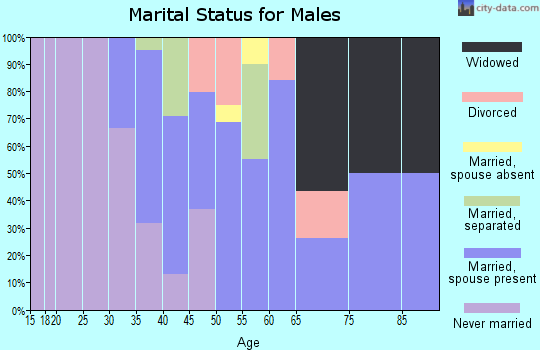 Zip code 38670 marital status for males