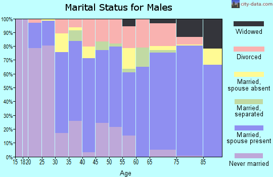 Zip code 38804 marital status for males