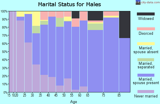 Zip code 38821 marital status for males