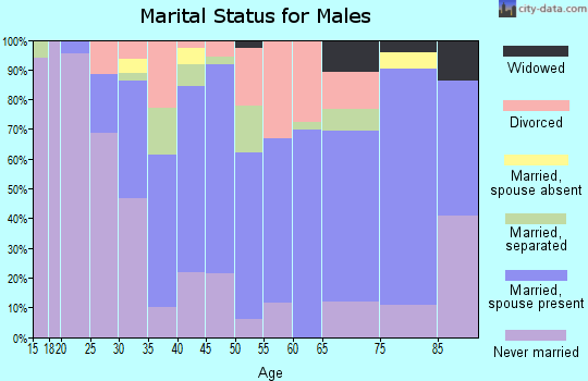 Zip code 38916 marital status for males