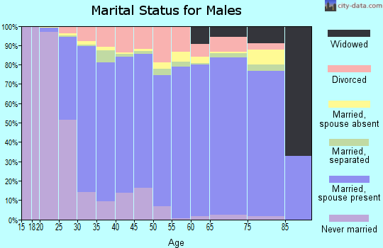 Zip code 39042 marital status for males