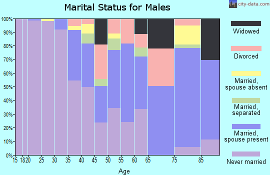 Zip code 39095 marital status for males