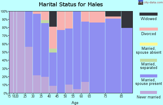 Zip code 39525 marital status for males