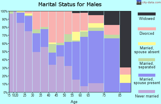 Zip code 39563 marital status for males