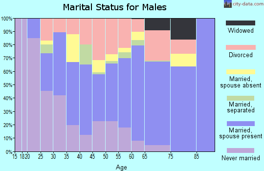 Zip code 39581 marital status for males