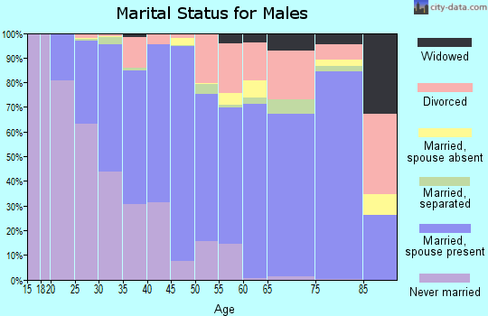 Zip code 39601 marital status for males