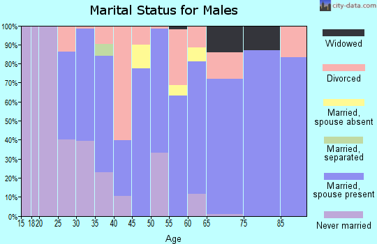 Zip code 40008 marital status for males