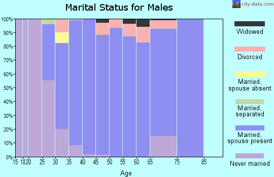 Zip code 40026 marital status for males