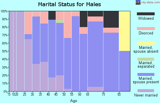 Zip code 40037 marital status for males