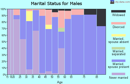 Zip code 40045 marital status for males