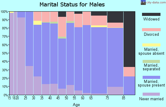 Zip code 40047 marital status for males