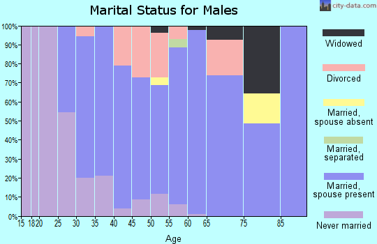 Zip code 40067 marital status for males