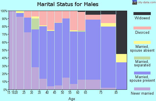 Zip code 40108 marital status for males