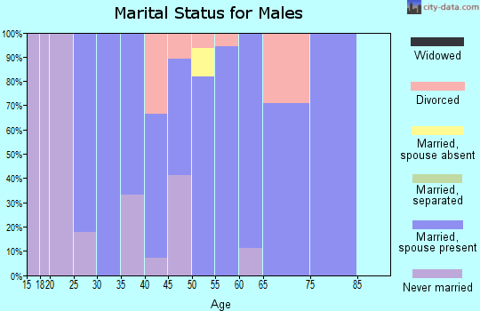 Zip code 40109 marital status for males