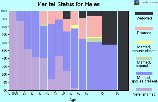 Zip code 40118 marital status for males
