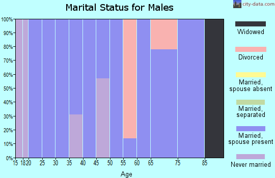 Zip code 40157 marital status for males