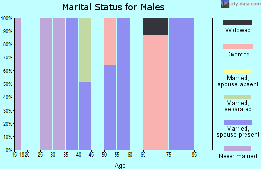 Zip code 40209 marital status for males