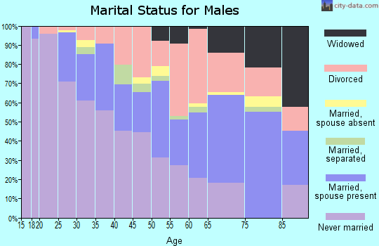 Zip code 40210 marital status for males