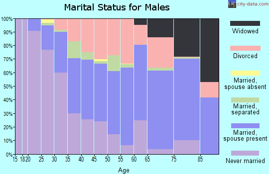 Zip code 40213 marital status for males