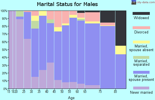 Zip code 40223 marital status for males