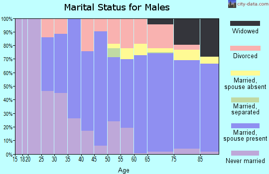 Zip code 40243 marital status for males