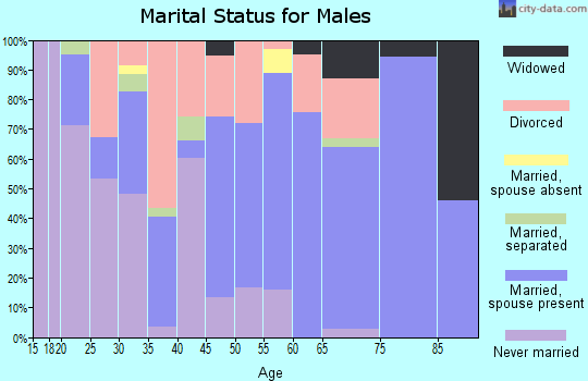 Zip code 40312 marital status for males
