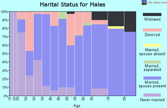 Zip code 40360 marital status for males