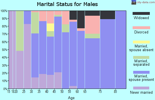 Zip code 40379 marital status for males