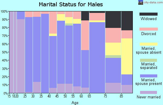 Zip code 40390 marital status for males