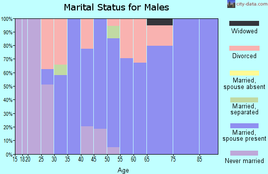 Zip code 40461 marital status for males