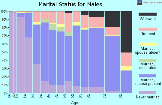 Zip code 40475 marital status for males
