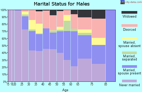 Zip code 40508 marital status for males