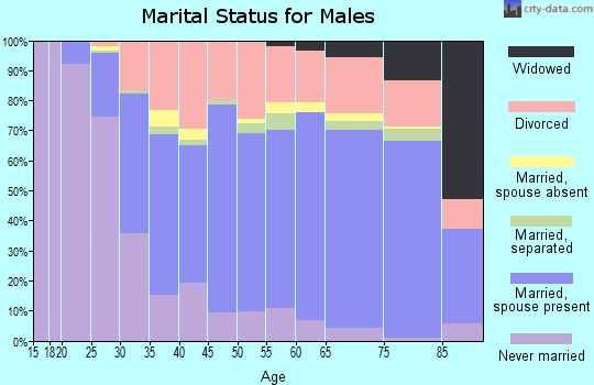 Zip code 40601 marital status for males