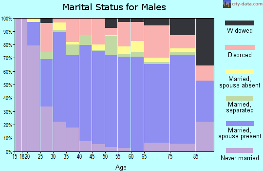 Zip code 40701 marital status for males