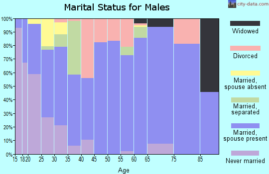 Zip code 40729 marital status for males