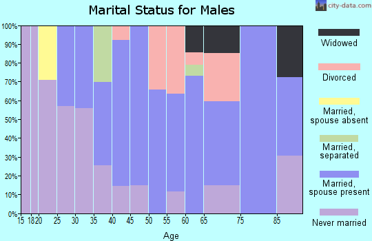 Zip code 40734 marital status for males