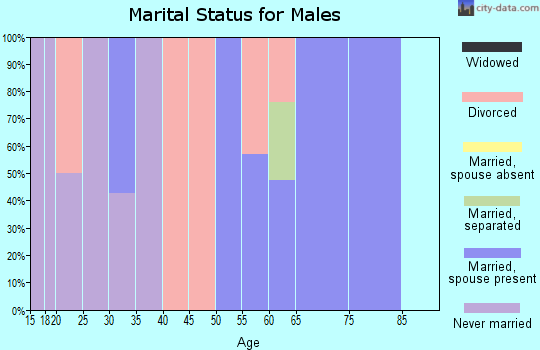 Zip code 40763 marital status for males