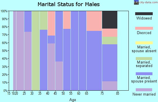 Zip code 40815 marital status for males